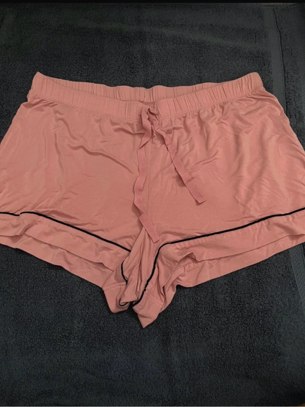 Victoria's Secret Dusty Pink Sleep Shorts with Black Trim Size L.